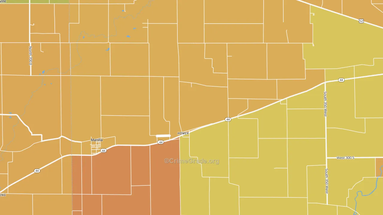 Homer, IN Map of Robbery Rates