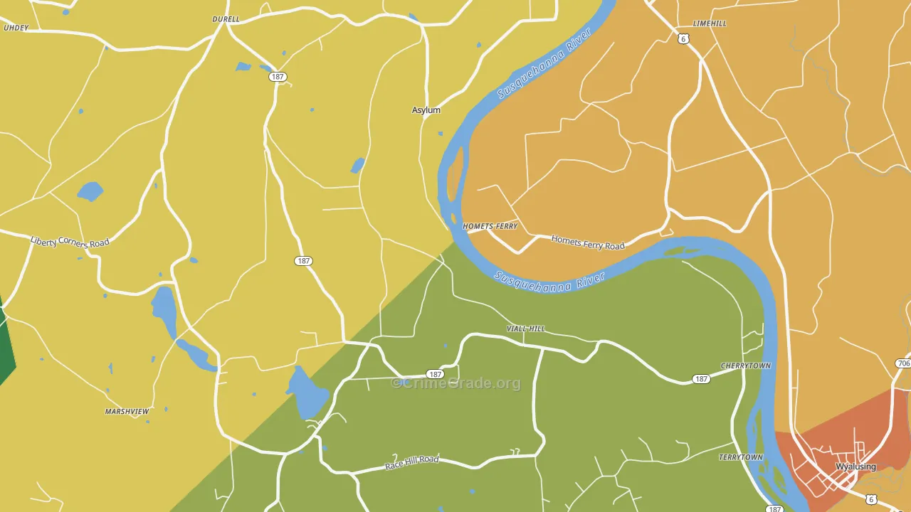 Homets Ferry, PA Map of Robbery Rates