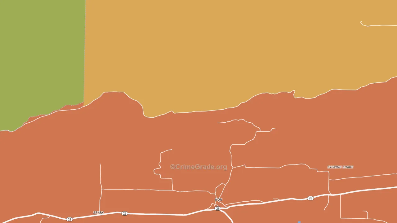 Hon, AR Map of Robbery Rates