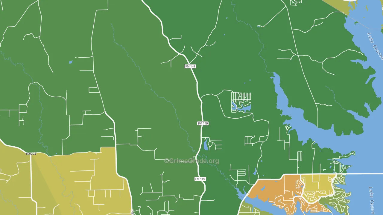 Honea, TX Map of Robbery Rates