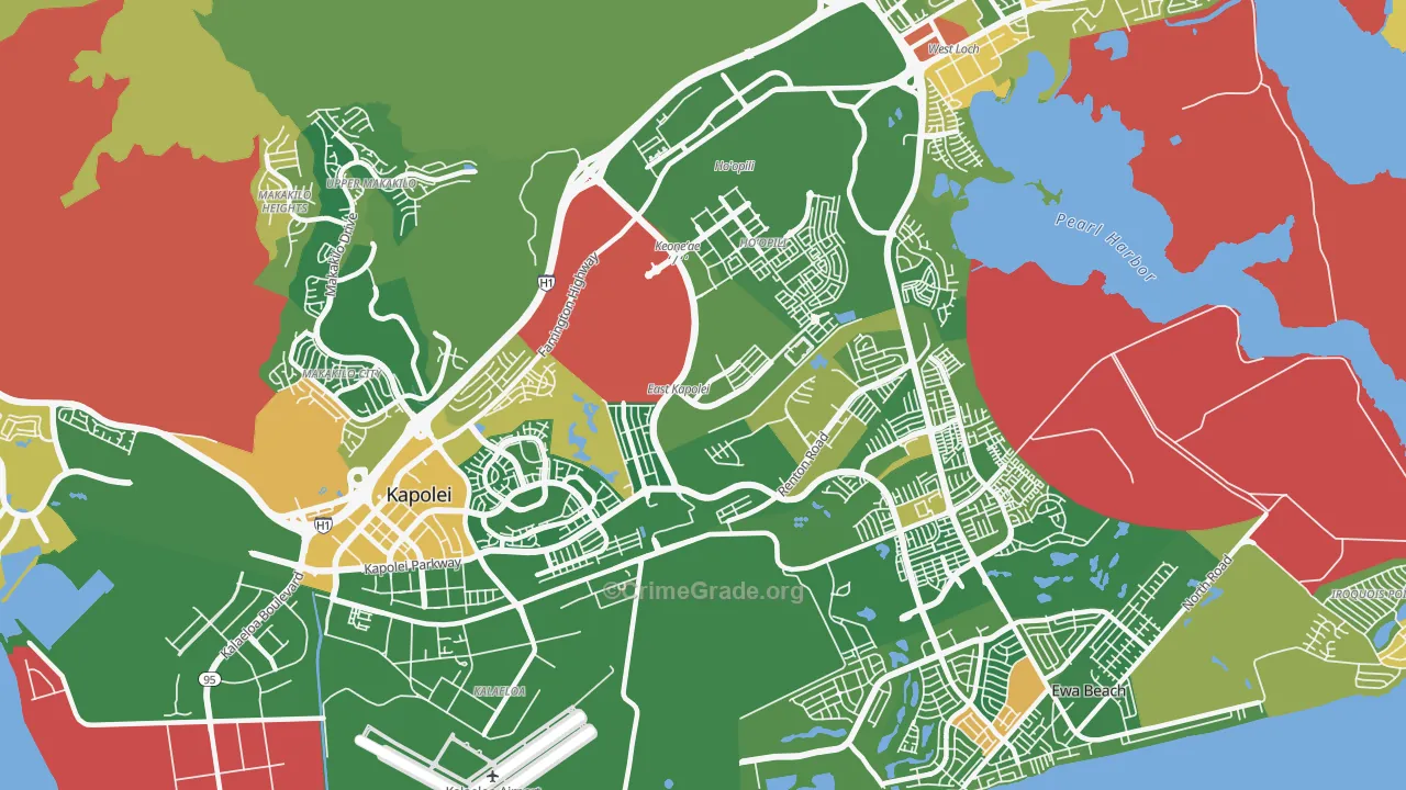 Honouliuli, HI Map of Robbery Rates