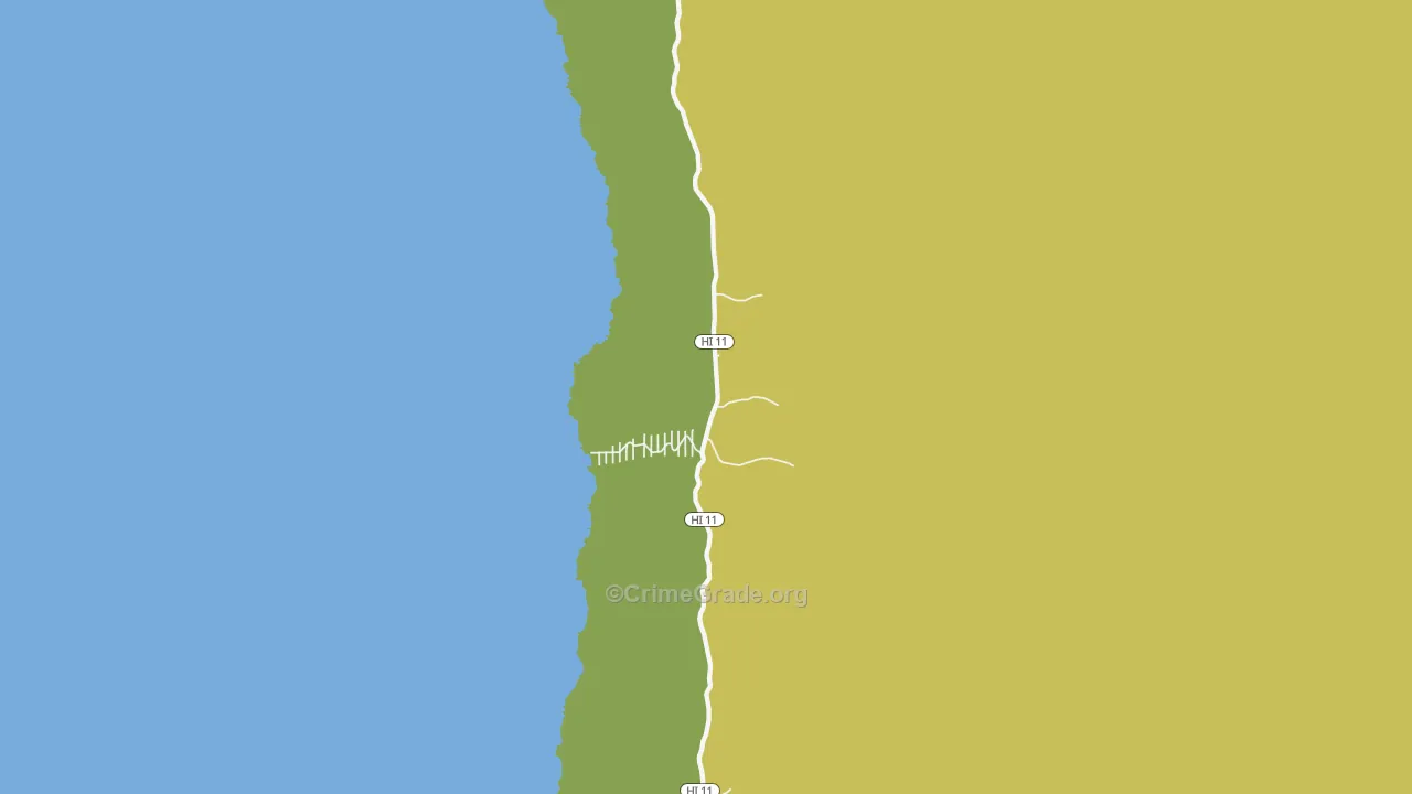Hookena, HI Map of Robbery Rates