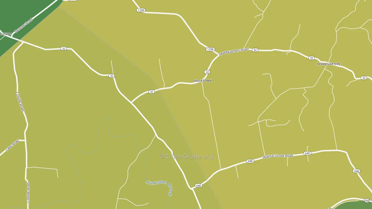 Hooktown, KY Map of Robbery Rates