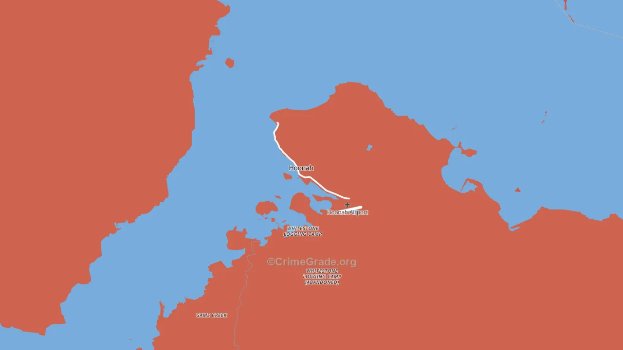 Hoonah, AK Map of Robbery Rates