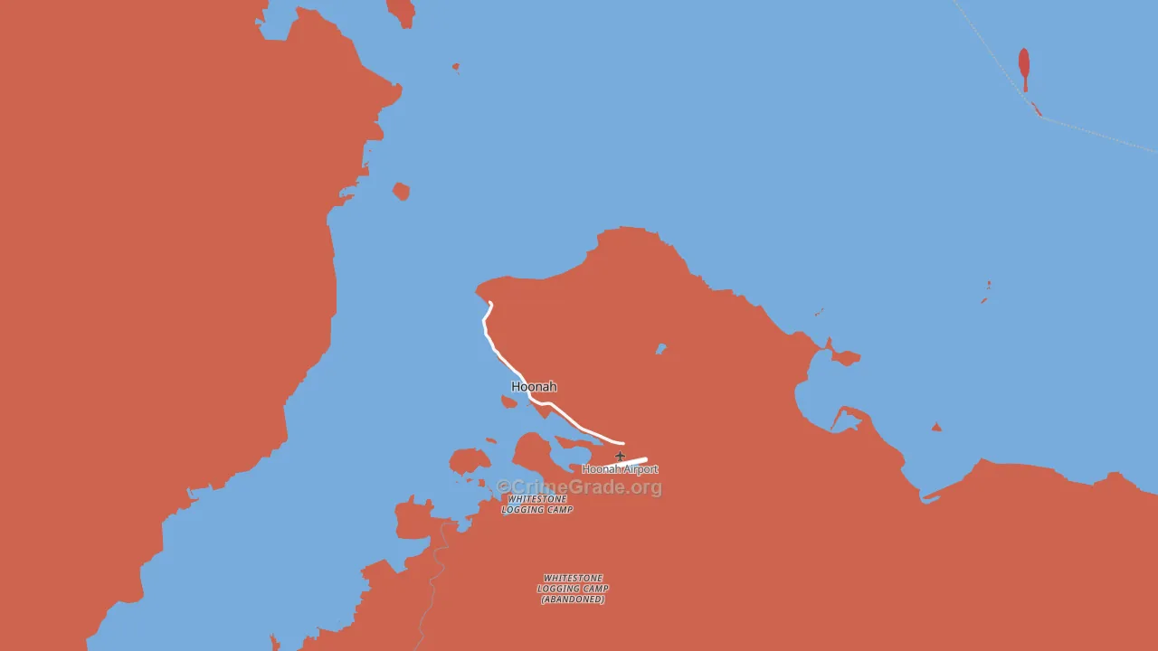 Hoonah-Angoon Census Area, AK Map of Robbery Rates
