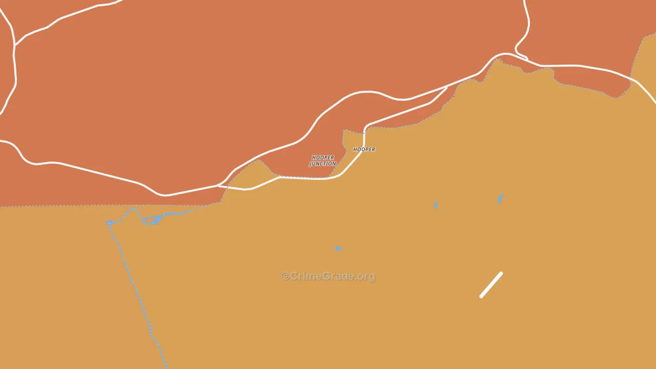 Hooper, WA Map of Robbery Rates