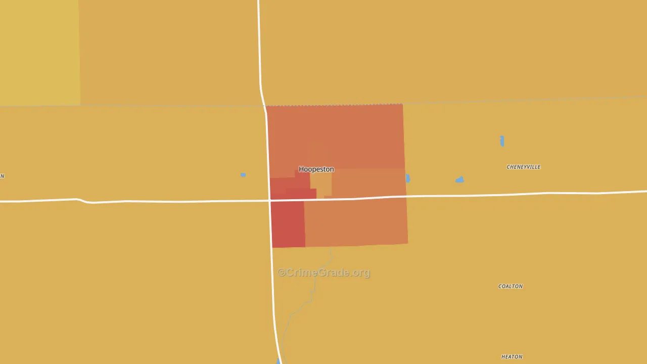 Hoopeston, IL Map of Robbery Rates