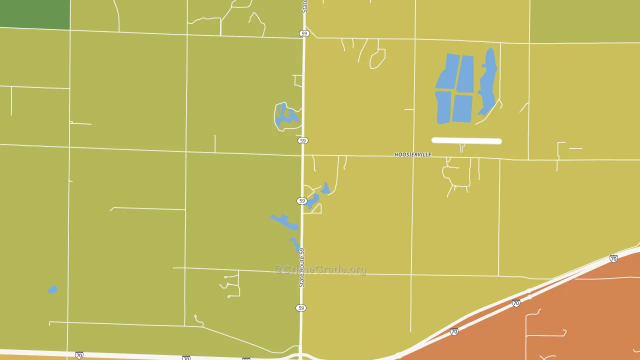 Hoosierville, IN Map of Robbery Rates