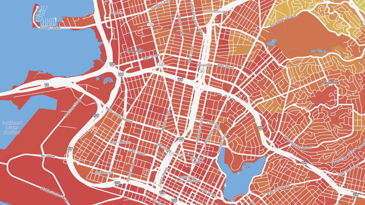 Hoover-Foster, Oakland, CA Map of Robbery Rates