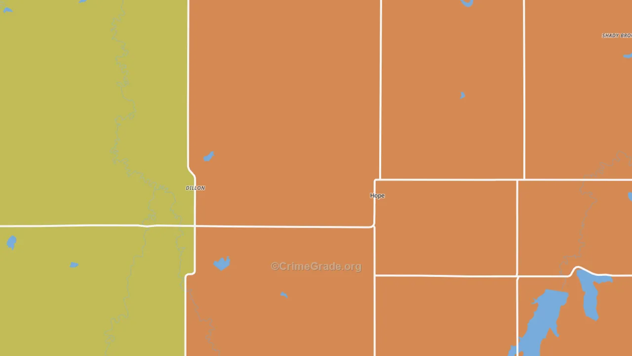 Hope, KS Map of Robbery Rates