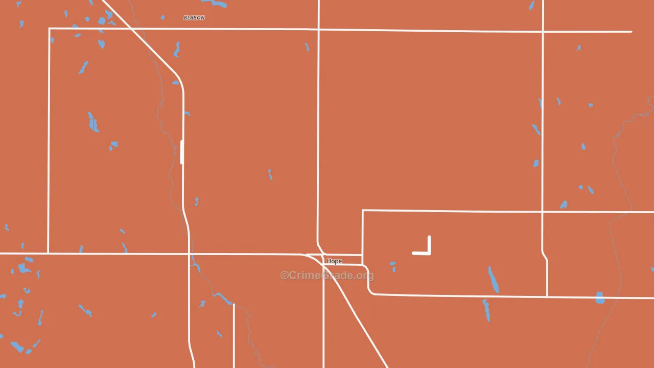 Hope, ND Map of Robbery Rates