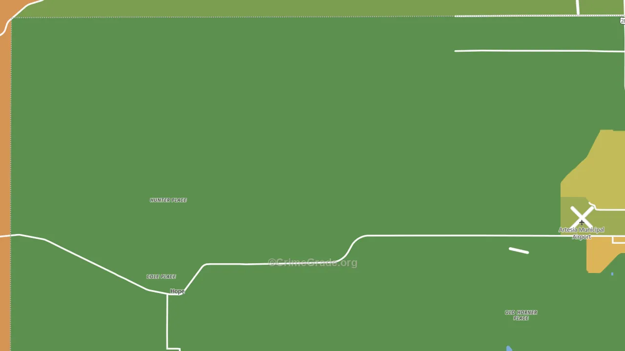 Hope, NM Map of Robbery Rates