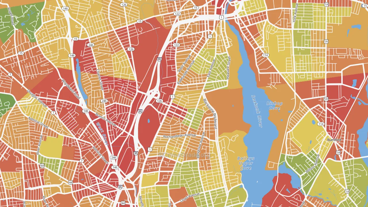 Hope, Providence, RI Map of Robbery Rates