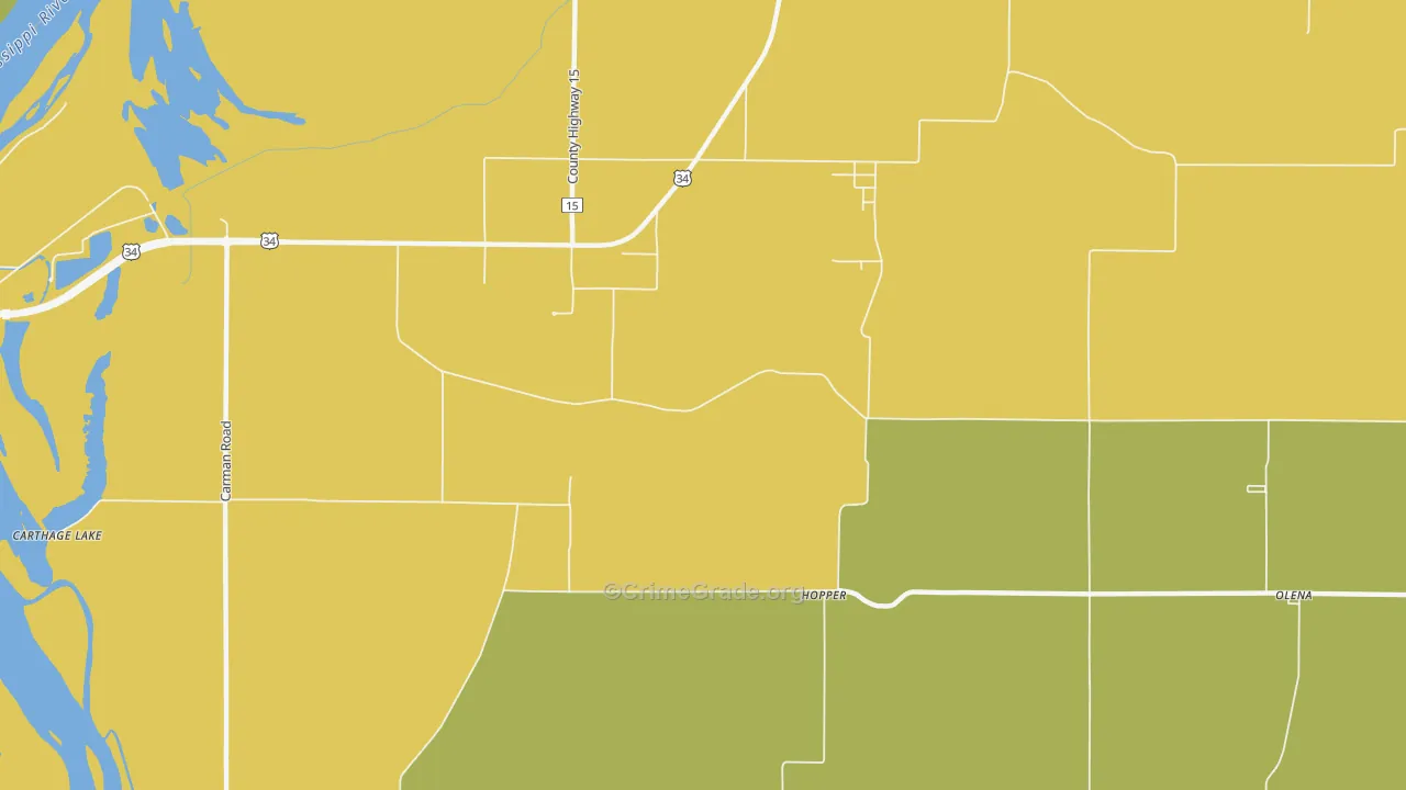 Hopper, IL Map of Robbery Rates