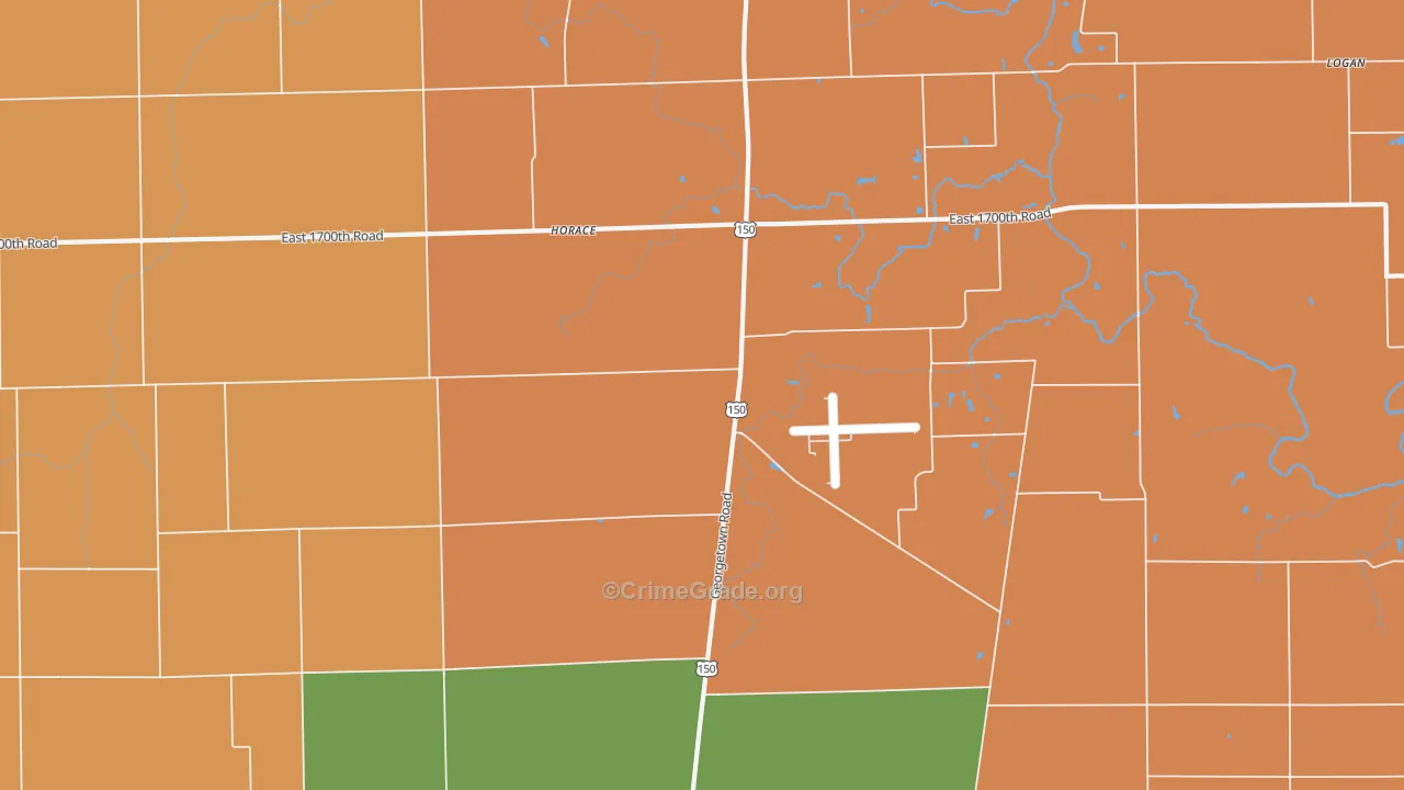 Horace, IL Map of Robbery Rates