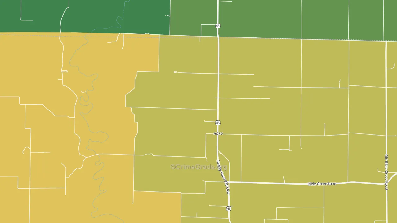 Hord, IL Map of Robbery Rates