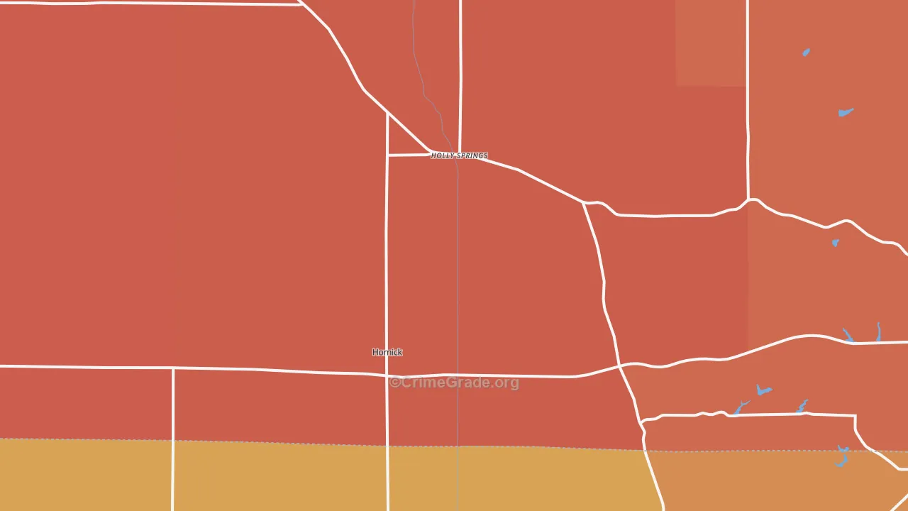 Hornick, IA Map of Robbery Rates