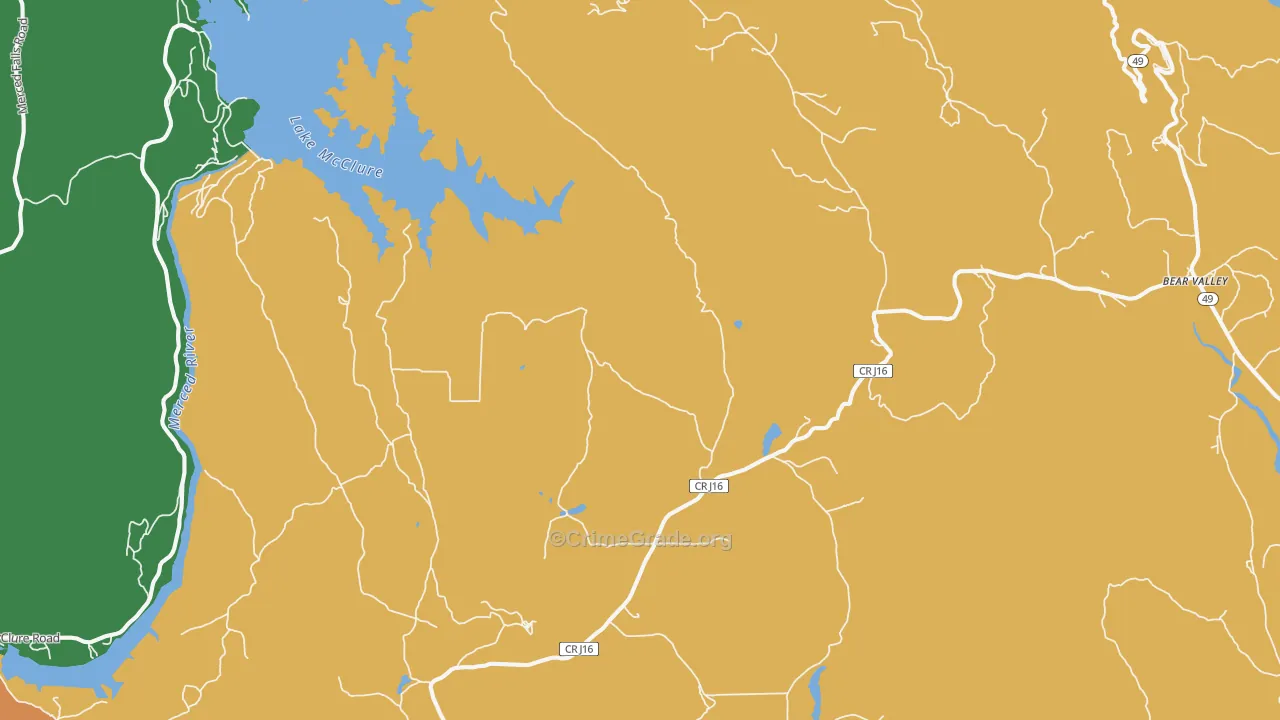 Hornitos, CA Map of Robbery Rates