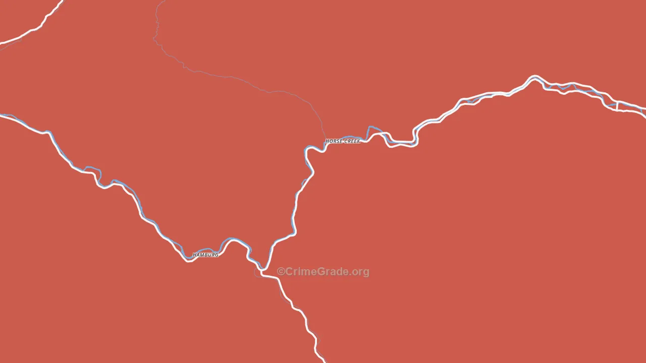 Horse Creek, CA Map of Robbery Rates