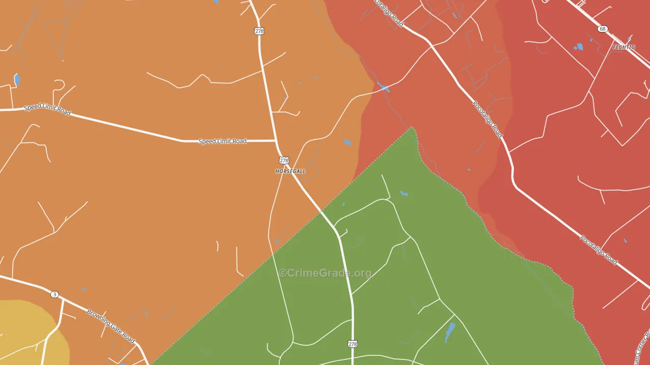 Horsegall, SC Map of Robbery Rates