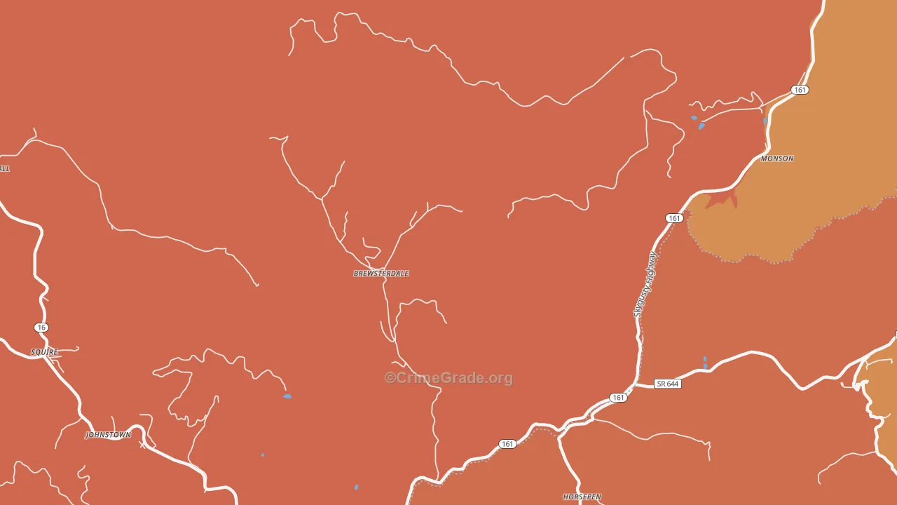 Horsepen, WV Map of Robbery Rates