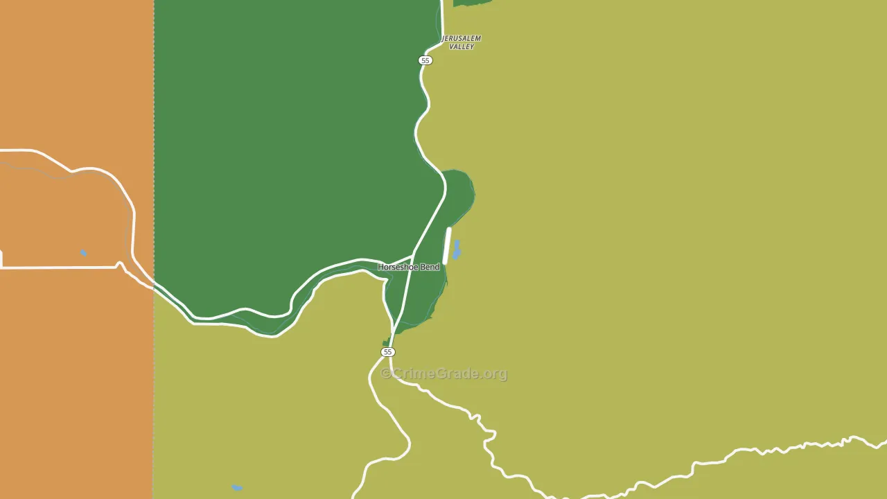 Horseshoe Bend, ID Map of Robbery Rates