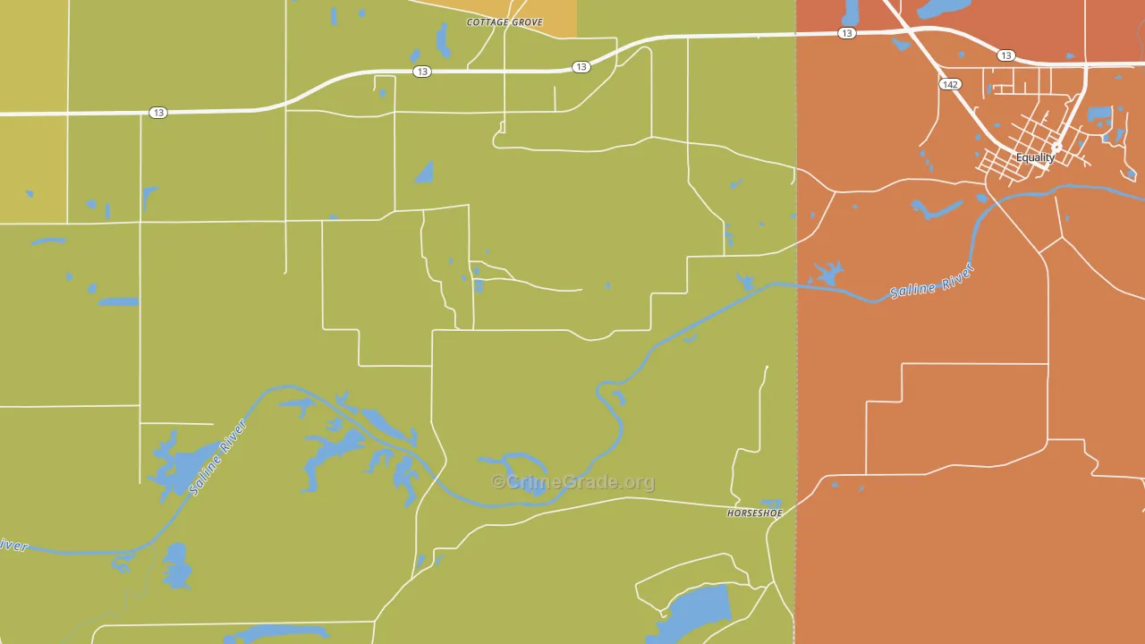 Horseshoe, IL Map of Robbery Rates