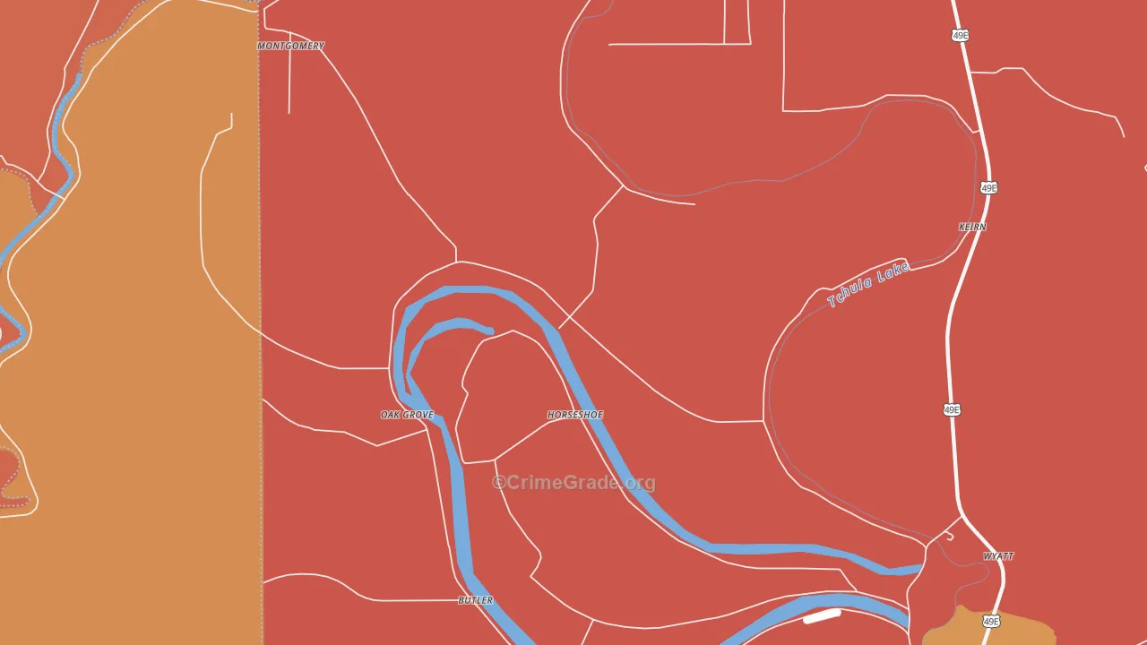 Horseshoe, MS Map of Robbery Rates