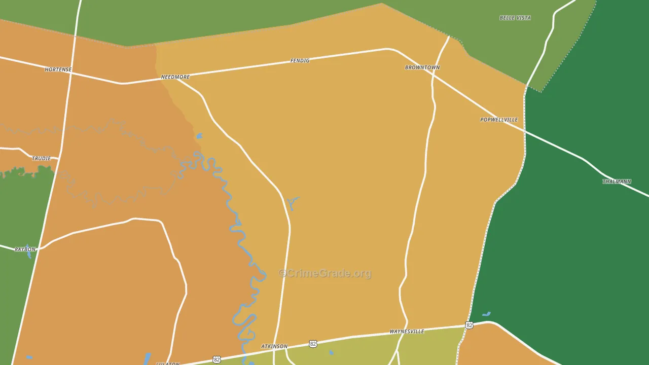 Hortense, GA Map of Robbery Rates