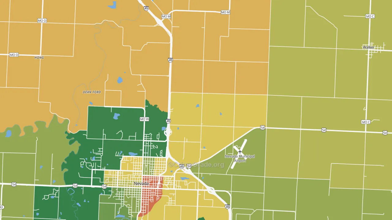Horton, MO Map of Robbery Rates