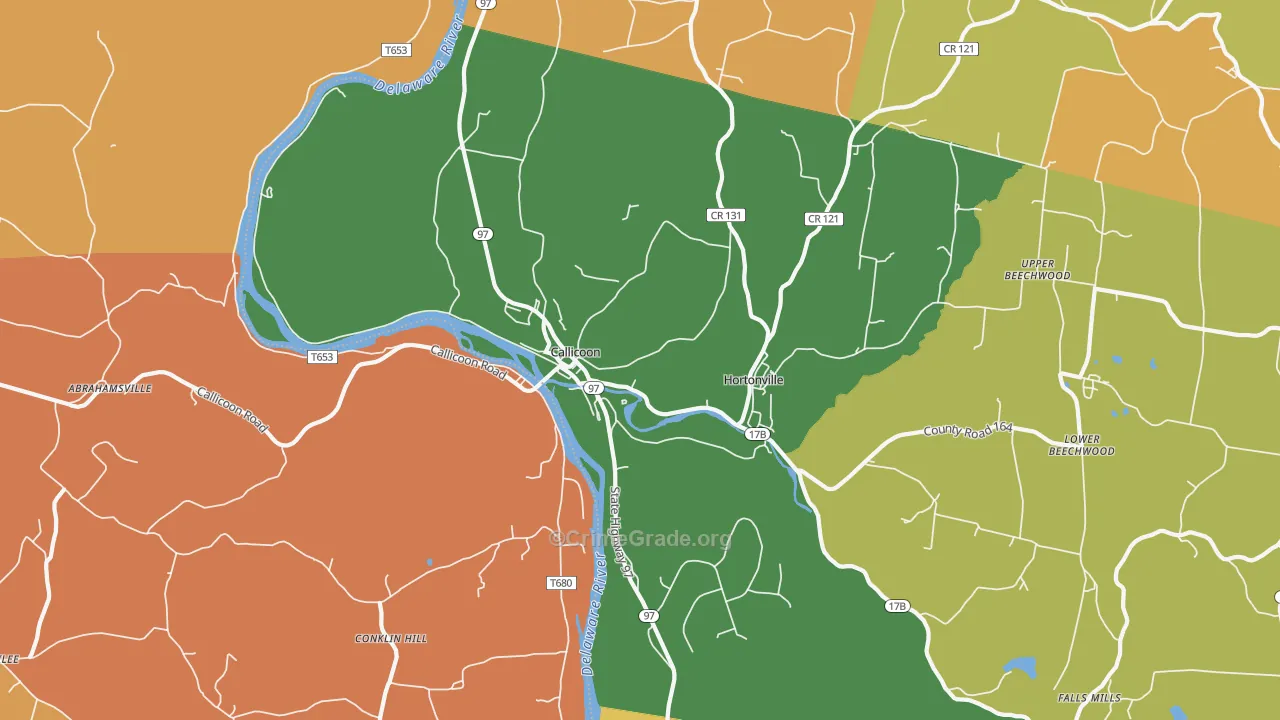 Hortonville, NY Map of Robbery Rates