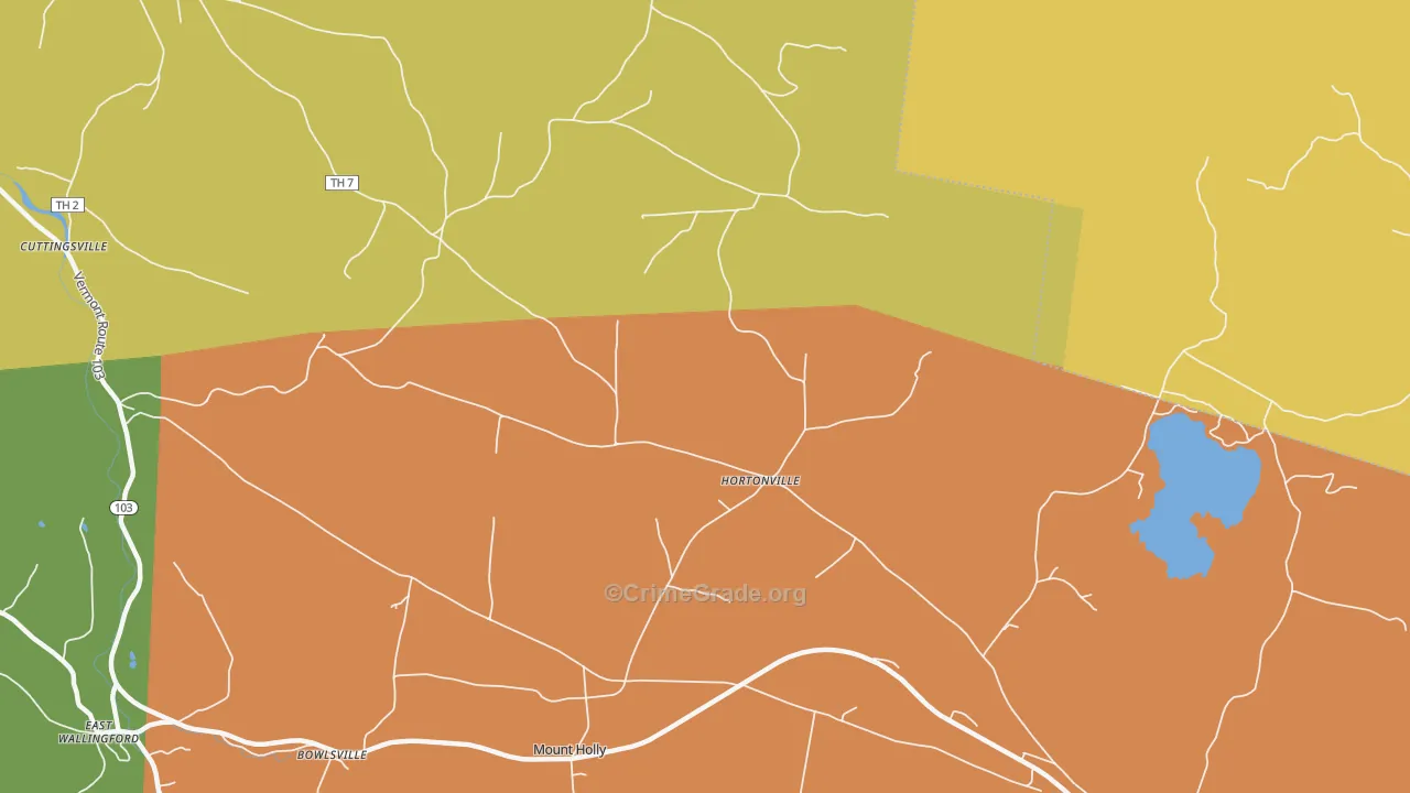 Hortonville, VT Map of Robbery Rates