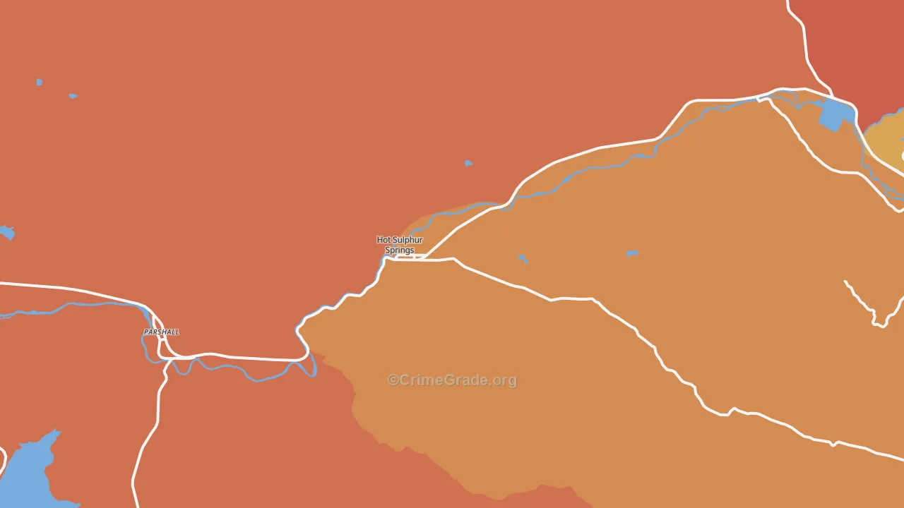 Hot Sulphur Springs, CO Map of Robbery Rates