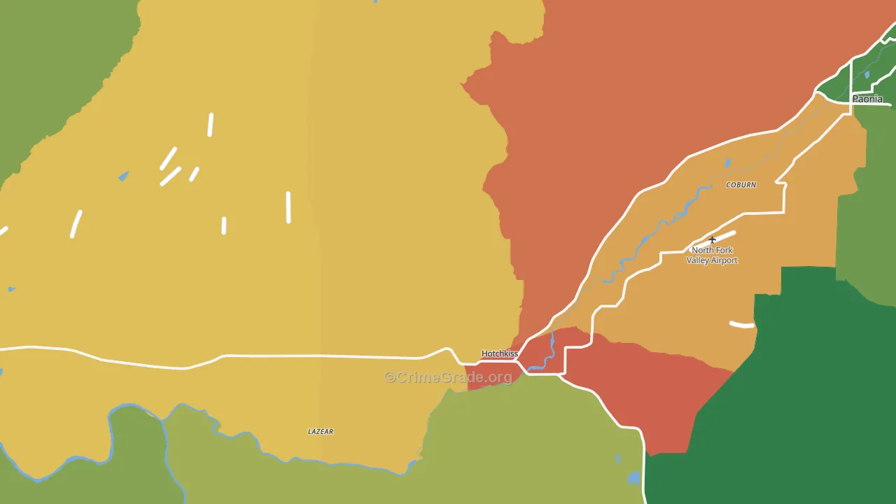 Hotchkiss, CO Map of Robbery Rates