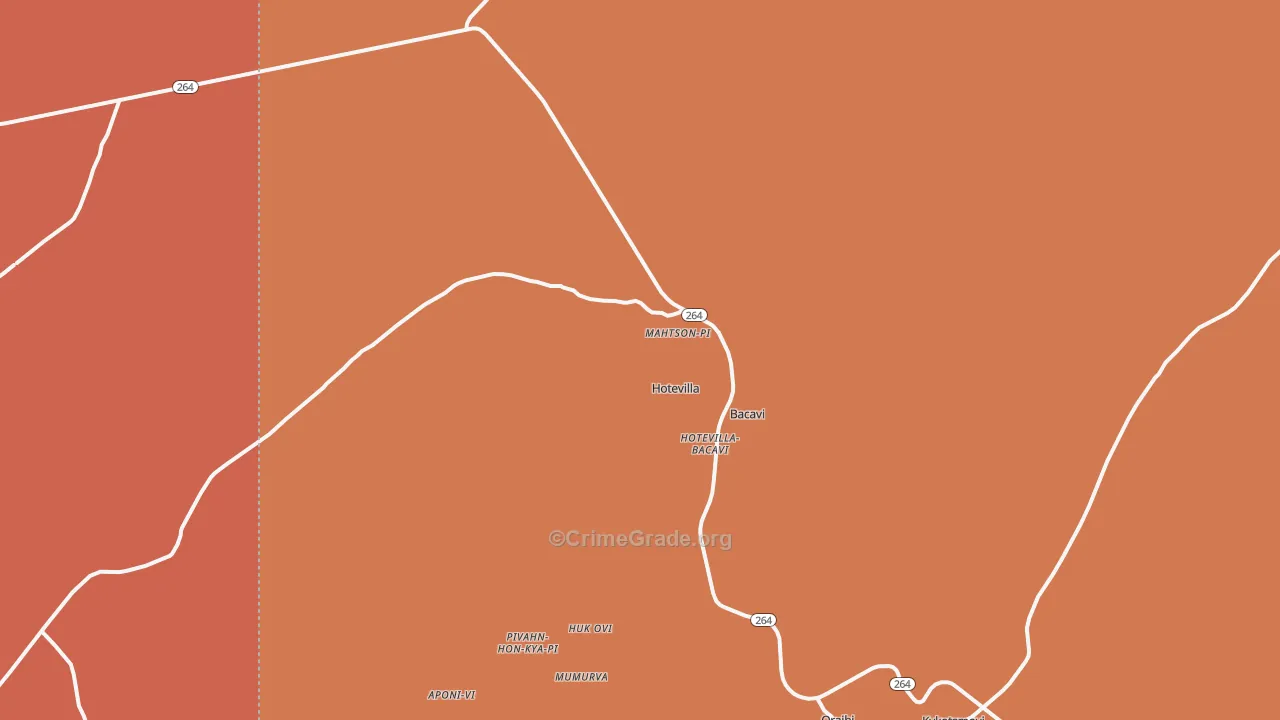 Hotevilla, AZ Map of Robbery Rates
