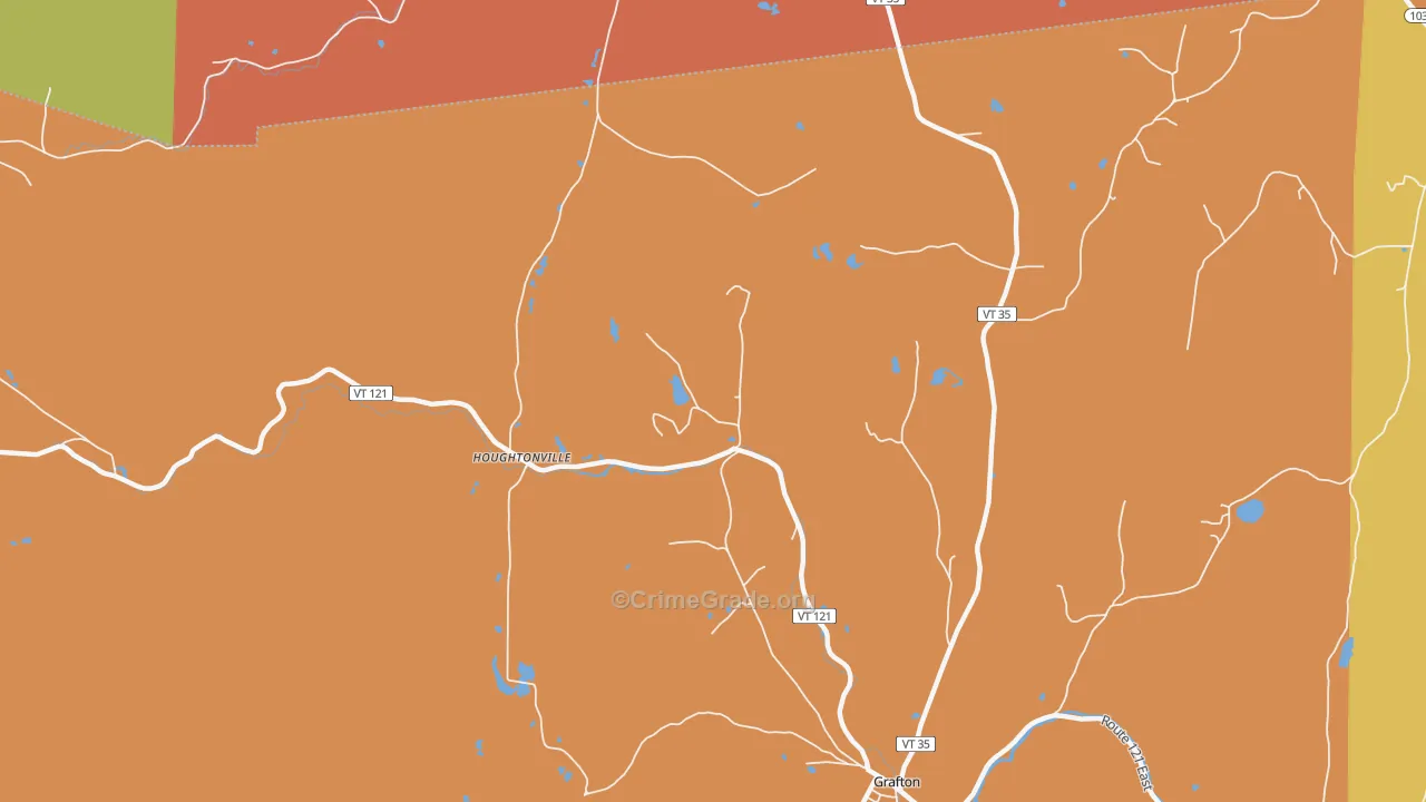 Houghtonville, VT Map of Robbery Rates