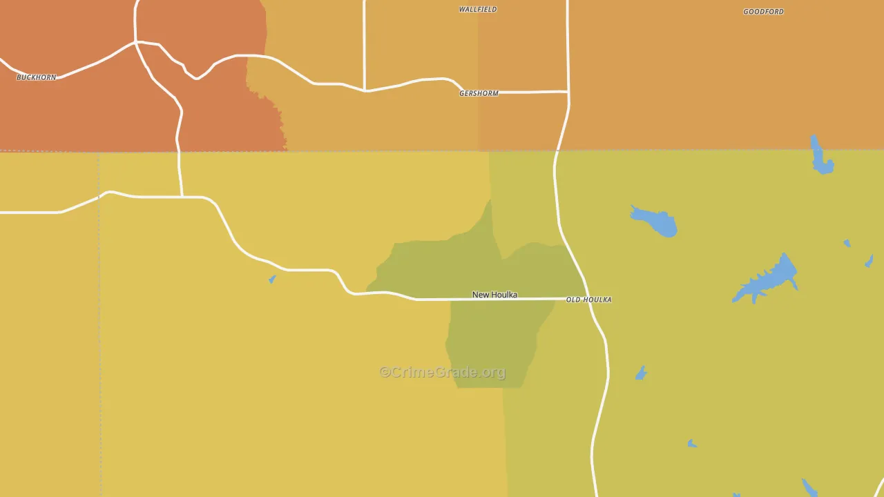 Houlka, MS Map of Robbery Rates