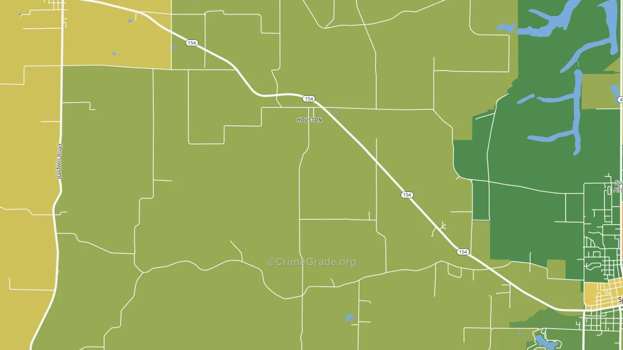 Houston, IL Map of Robbery Rates