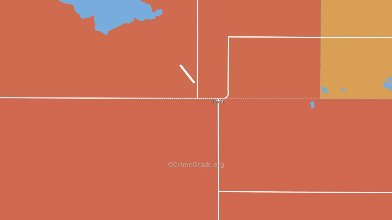 Hoven, SD Map of Robbery Rates