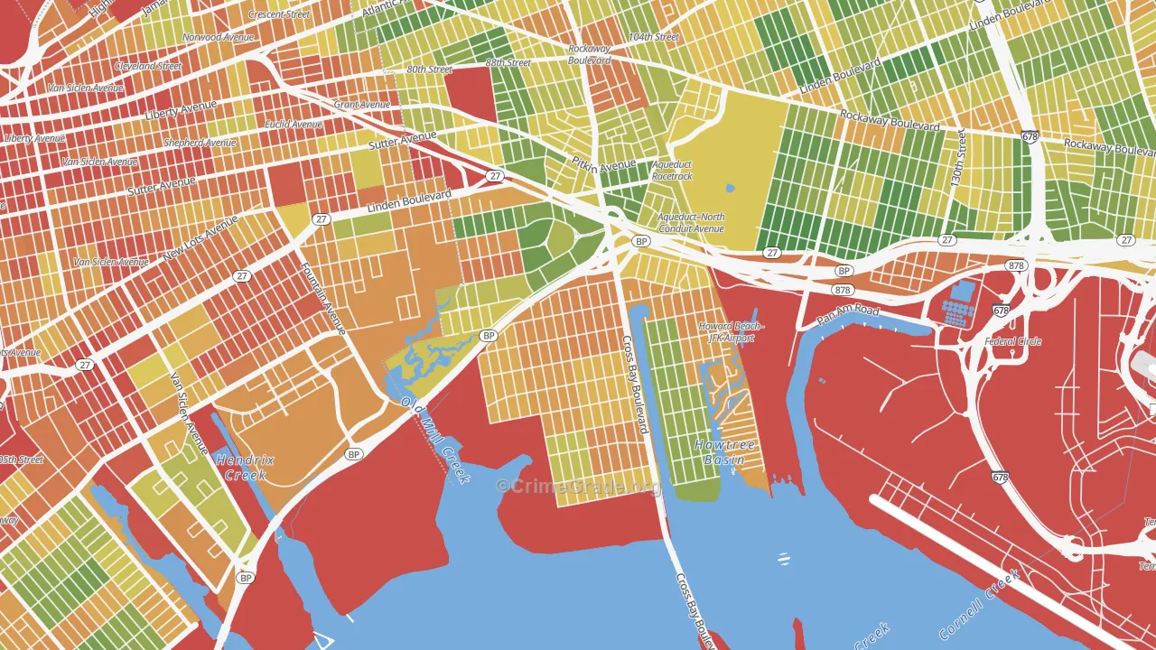 Howard Beach, Queens, NY Map of Robbery Rates