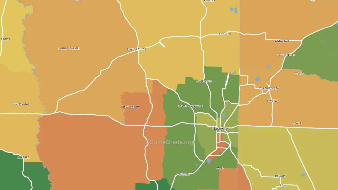Howard County, AR Map of Robbery Rates