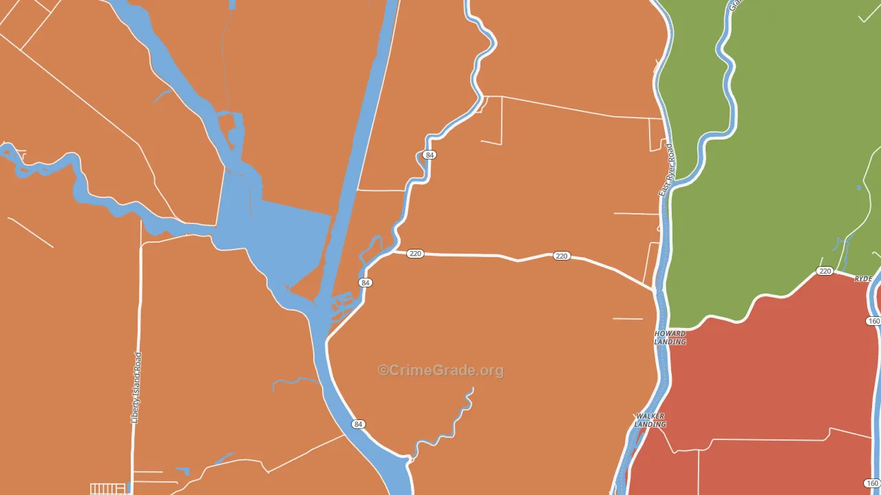 Howard Landing, CA Map of Robbery Rates
