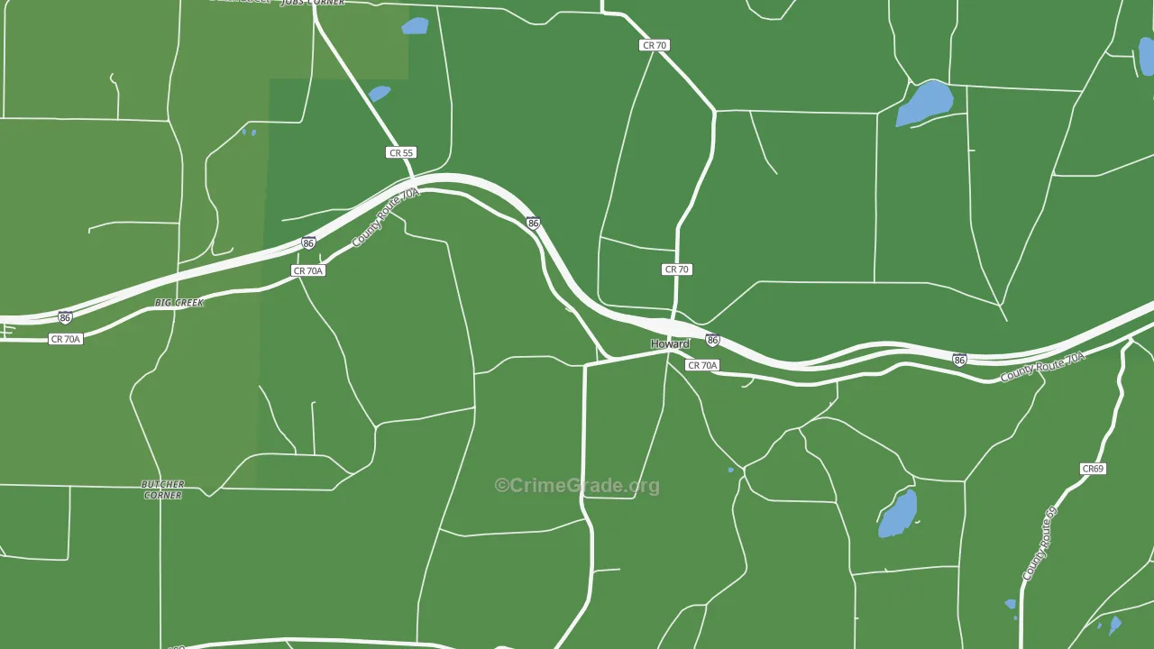 Howard, NY Map of Robbery Rates
