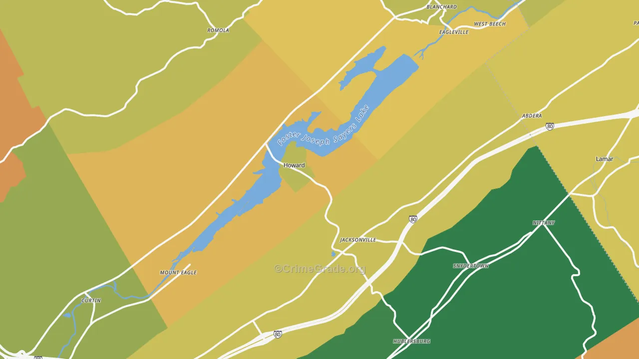 Howard, PA Map of Robbery Rates