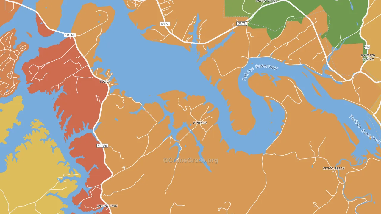 Howard, TN Map of Robbery Rates