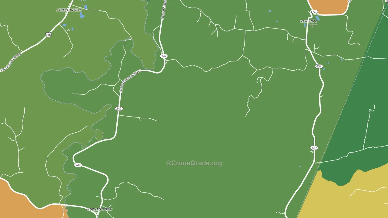 Howardstown, KY Map of Robbery Rates