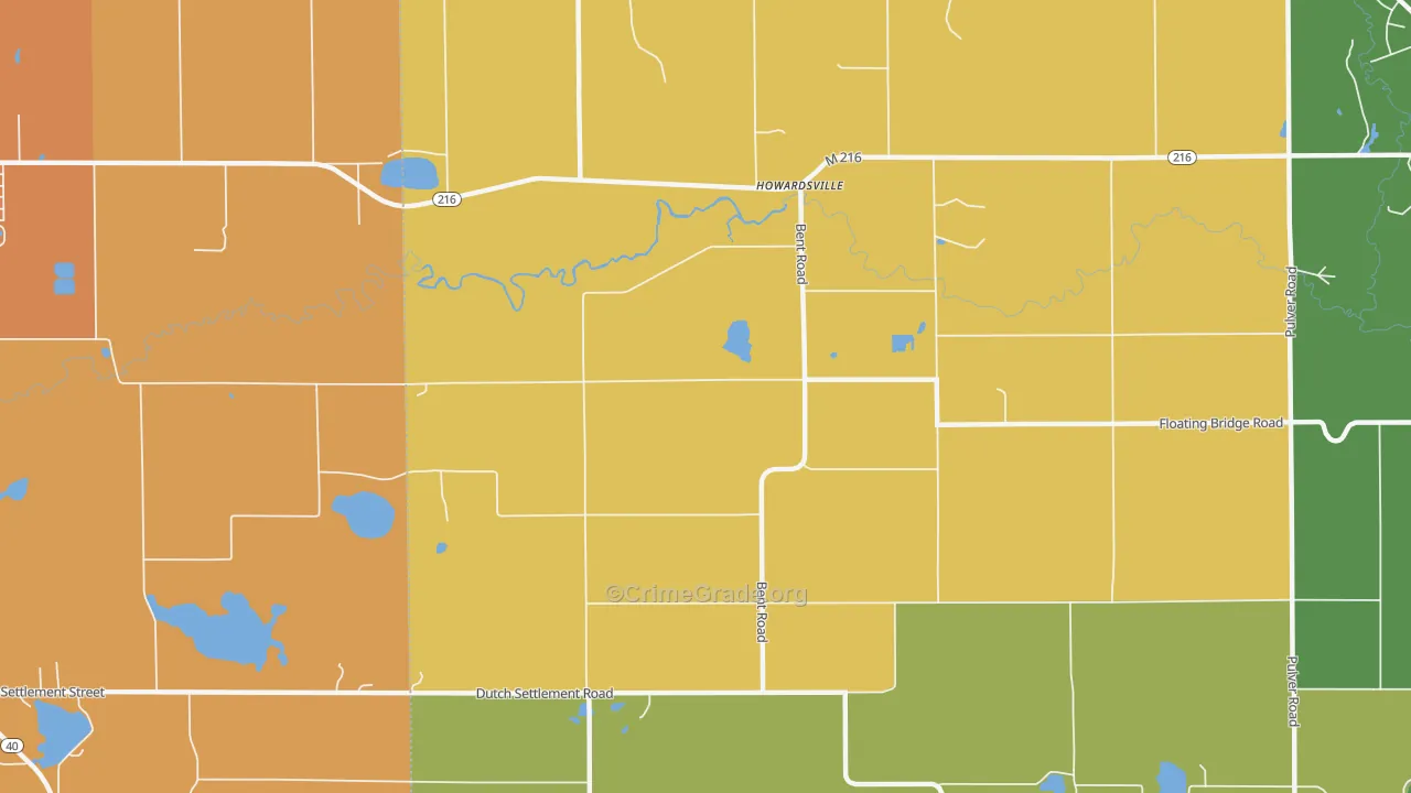 Howardsville, MI Map of Robbery Rates