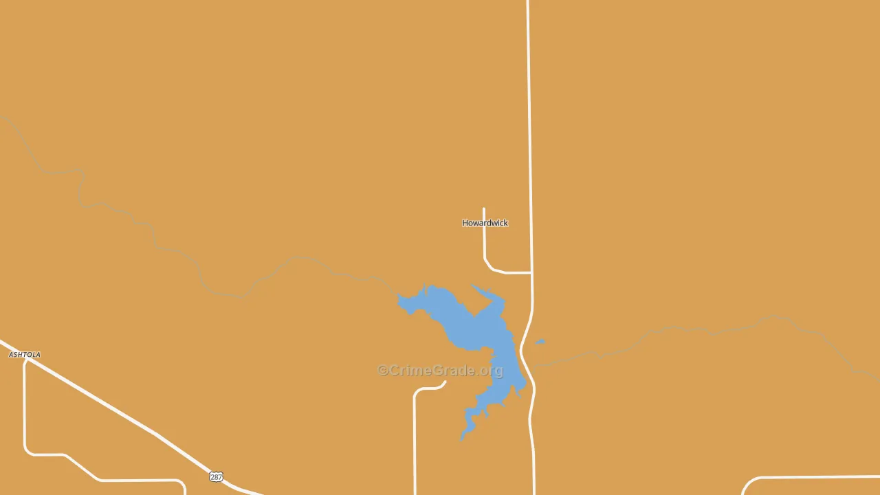 Howardwick, TX Map of Robbery Rates