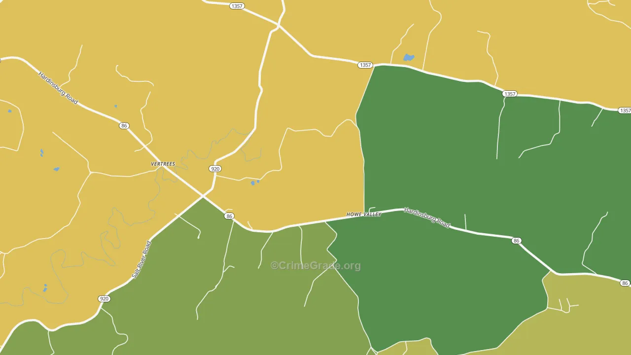 Howe Valley, KY Map of Robbery Rates