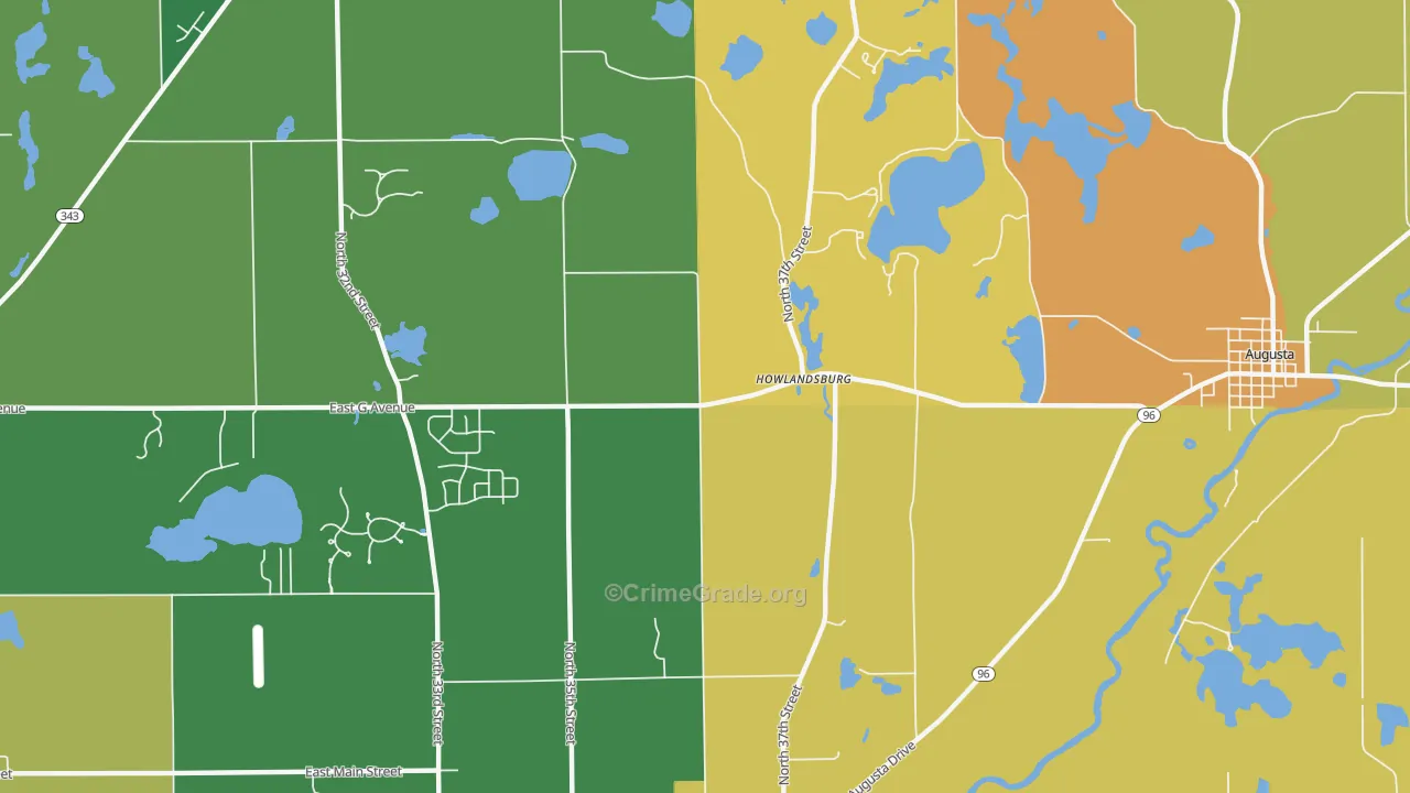Howlandsburg, MI Map of Robbery Rates